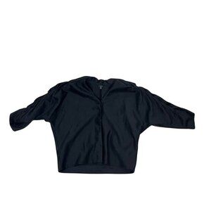 COS cardigan women's M black button front shoulder accent down sleeve